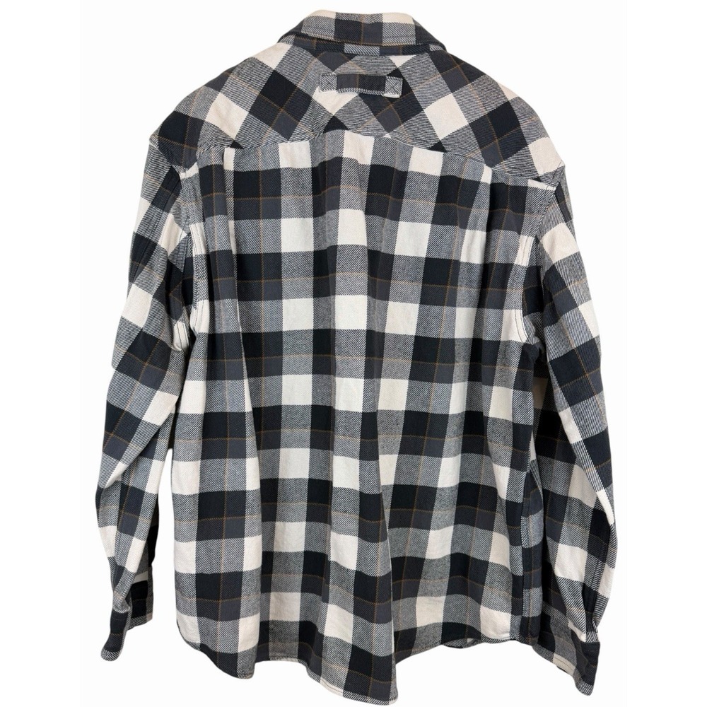 Duluth‎ Trading Co Untucked Black/White Plaid Flannel Shirt Men's XL Relaxed Fit - Picture 6 of 10